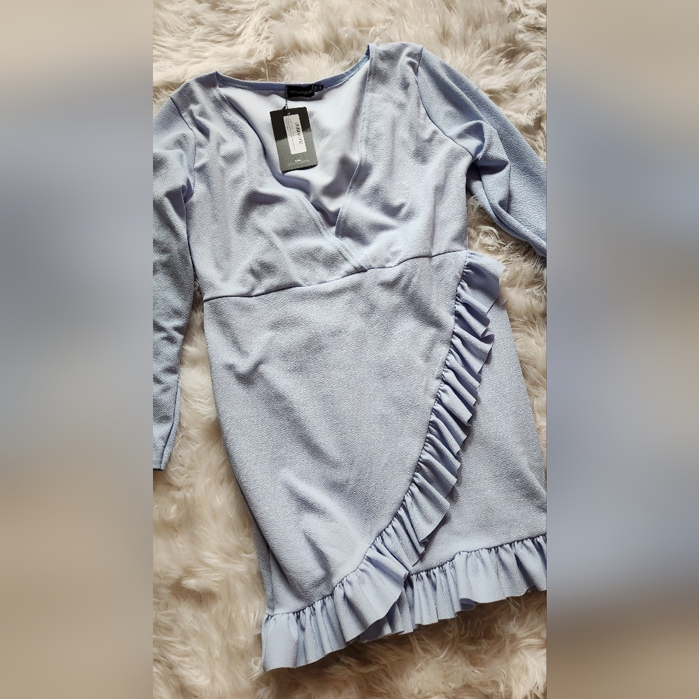 Baby blue fuffled dress
